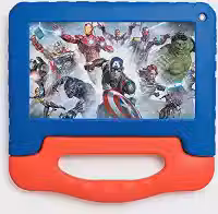 Tablet Infantil Avengers 4GB RAM + 64GB + Tela 7 pol + Case + Wi-fi + Android 13 + Quad Core Multi - NB417