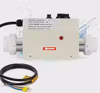 Mxmoonant Aquecedor de piscina 3KW 220 240V, aquecedor elétrico de banheira de hidromassagem, termostato de água com controle de temperatura, autoaquecimento para spa, banheira, piscina de 500 litros