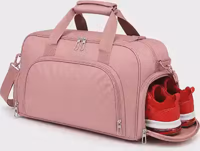 Bolsa de Academia, Bolsa de Viagem e Mochila Conversível, Compartimento para Calçados, Alça de Ombro Ajustável, Resistente, Impermeável, Unissex - PREMIUM (Rosa)