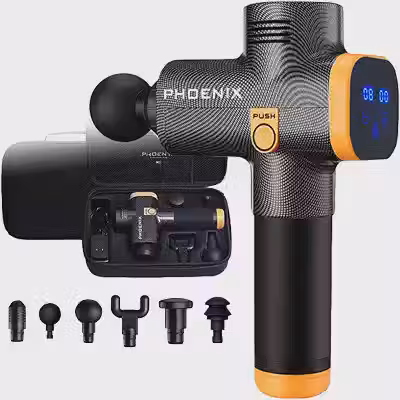 Pistola Massageadora Phoenix A2 Profissional 20 Velocidades 6 Ponteiras