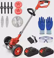 Roçadeira Elétrica sem Fio com Rodas e 2 Baterias de Lítio (48V)