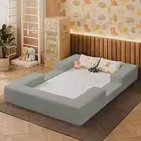 Cama Montessoriana Berço Infantil 100% Espuma Balaqui Decor Cor:cinza Claro