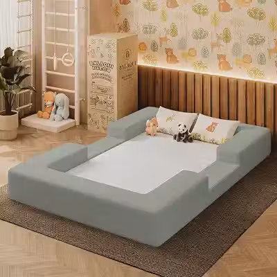 Cama Montessoriana Berço Infantil 100% Espuma Balaqui Decor Cor:cinza Claro