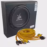 Corzus 350W Mini Slim Subwoofer 8 Caixa 3 Canais Amplificada + Cabo RCA 5m