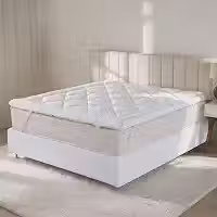 Casa Dona Pillow Top Casa Dona Extra Macio 5cm Tecido Premium 400 Fios Antialérgico e Antiácaro, Casal