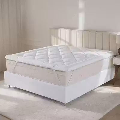 Casa Dona Pillow Top Casa Dona Extra Macio 5cm Tecido Premium 400 Fios Antialérgico e Antiácaro, Casal
