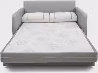 Sofá-cama Herval Aurora, com Colchão de Casal, 2 Lugares, Linho Chumbo