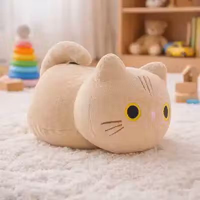 Gato Gatinho De Pelúcia Antialérgico 20cm Bicho de Pelúcia Brinquedo Infantil Decorativo Divertido Presente Criança (Doce de leite)