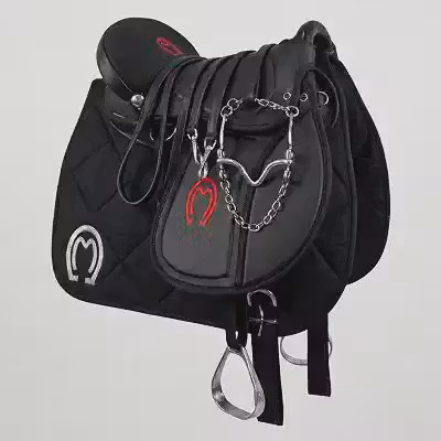 Sela para Cavalo Mangalarga + Kit Completo Pronta para Uso (Preto)