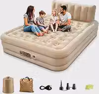 BEMMY Colchão Inflável Solteiro/Double com Bomba Rápida Inflação/Deflação, Terno Comfort, Camping, Viagem, Portátil Impermeável 200 * 152 * 40cm