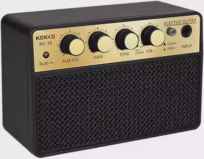 KOKKO Amplificador de Guitarra Elétrica Portátil com Bateria Recarregável, Bluetooth, Entrada AUX, Saída para Fones, 10W de Potência, Design Compacto Ideal para Prática em Casa, Estúdio e Viagens
