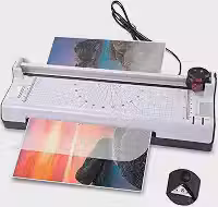 Plastificadora e Laminadora 110V/ 220V Com Refiladora, Portátil Máquina de Plastificar Para Formatos A4 e A5 Compacta Fácil De Usar, Inclui 20 Folhas Filme Laminado 10 (220, Volts)