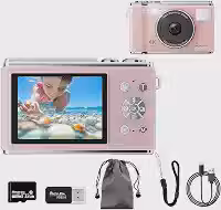 Câmera Digital 4K para Fotografia, 4K Ultra HD Câmeras Digitais Compactas, Zoom Digital 16X, Flash, Câmera Vlogging de 50 MP, para Iniciantes, Jovens e Viagens