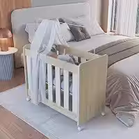 Mini Berço Infantil Moisés Multifuncional 4 em 1 com Rodas para Quarto de Bebê