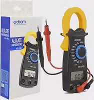 Alicate Amperímetro Digital Exbom MD‑Y400 – True RMS, LCD Grande, Bip de Continuidade, Auto Range e Medição AC/DC até 200 A