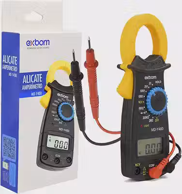 Alicate Amperímetro Digital Exbom MD‑Y400 – True RMS, LCD Grande, Bip de Continuidade, Auto Range e Medição AC/DC até 200 A