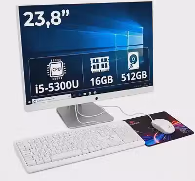 Computador All in One 23,8' Intel Core i5 16GB RAM SSD 512GB Full HD