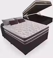 Cama Box Com Baú Casal + Colchão De Molas - Anjos - Classic Superlastic 138cm