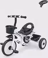 Triciclo Infantil com Pedal e Empurrador 3 Rodas Brinquedo Passeio Criança Atentu (Branco)