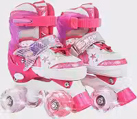 Patins Infantil Roller 4 Rodas + Proteção Ajustável