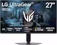 LG UltraGear Monitor Gamer 27' IPS 200Hz, 1ms (GtG), Full HD (1920x1080), HDR10, NVIDIA G-SYNC AMD, FreeSync Premium, sRGB 99%, Preto - 27G523B