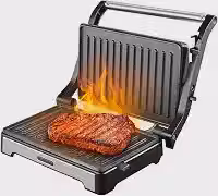 Sanduicheira e Mini Grill HQ 180º 1000W Antiaderente Inox HQ-SG002 220V