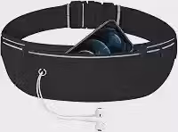 Pochete Esportiva Slim Impermeável Porta Celular Doleira Corrida Academia Caminhada Cinta Elástica Ajustável Nylon Leve Fitness Unissex Preta (1)