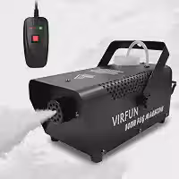 VIRFUN Máquina de fumaça automática, máquina de neblina com modo automático e controle remoto com fio para uso externo, casamento, interior, Halloween, festa e efeito de palco, tanque de 500 W e 500