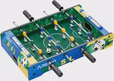 Mini Mesa De Pebolim Totó Jogo De Futebol12 Jogadores, 2 Bolas e Marcador de Placar Arena Maxi Toys