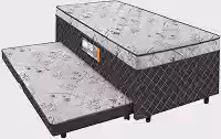Cama Box Conjugada Solteiro Smp com Cama Auxiliar Ortopédico 46x88x188cm Carol