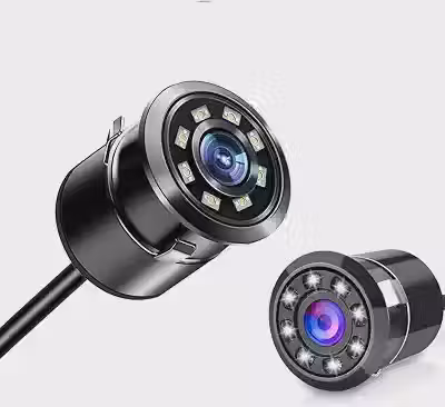 Câmera de Ré Automotiva HD com Visão Noturna 8 LEDs Infravermelhos Instalação por Furação