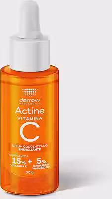 Sérum Concentrado Darrow Actine com 15% Vitamina C e Niacinamida, Iluminador e Antioxidante, 30ml