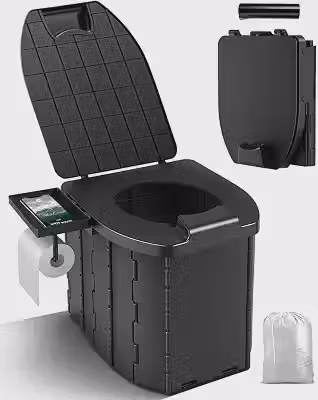 Vaso Sanitário Portátil para Acampamento, 32.5CM * 34.5CM * 32CM Banheiro Portatil, Um Banheiro Portatil Que Pode Suportar Até 400 Quilos, Penico Adulto, Banheiro do Carro