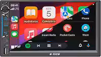 HT-5125CA CENTRAL MULTIMÍDIA MP5 TELA IPS 7' COM BOTÃO, FM, USB-A, USB-C, BLUETOOTH, ESPELHA ANDROID E IOS, CARPLAY E ANDROID AUTO COM OU SEM FIO