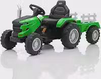Trator Elétrico Infantil 12V Controle Remoto Som Luz e Carreta (Verde)