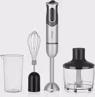Mixer de Mão 3 em 1 Portátil KOOKIN 800W inox com 8 Velocidades Ajustáveis, Função Turbo e Lâminas 2 Afiadas + 2 Reforçadas em Aço Inox 304, Corpo em Inox e Fácil de Limpar(220V)