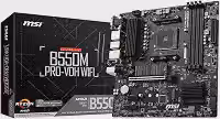 Placa-Mãe MSI B550M PRO-VDH WIFI AM4 mATX – Suporte Ryzen, DDR4, Wi-Fi Integrado, M.2 NVMe, HDMI/DP/VGA, USB 3.2, Ideal para PC Gamer e Profissional