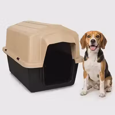 Casinha Pet 2 em 1 Grande N5 Caminha Proteção UV | Uso Externo Sol Chuva | Cães Médios até 22kg Labrador Bulldog Beagle | Plástico Rígido Atóxico Resistente | Limpeza Fácil (Areia)