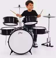 Bateria acústica Infantil Zellmer Preto Bumbo 14' c/Pratos