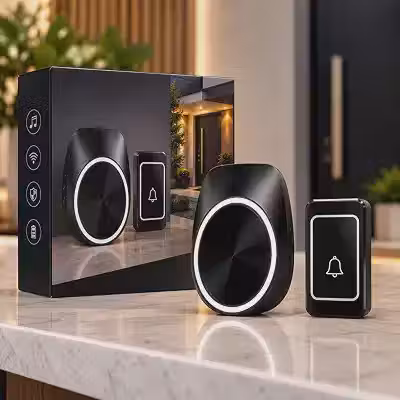 Campainha Sem Fio Premium, Bivolt 110-220V, 36 Tipos de Toques, Longo Alcance Residencial, Resistente a Agua Facil Instalação