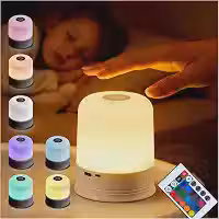 Luminária de Mesa Abajur de Cabeçeira LED Recarregável 16 Modos 360° Iluminação Touch Sem Fio para Quarto, Escritório e Decoração – Compacta e Moderna (8,5x7cm)