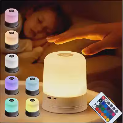 Luminária de Mesa Abajur de Cabeçeira LED Recarregável 16 Modos 360° Iluminação Touch Sem Fio para Quarto, Escritório e Decoração – Compacta e Moderna (8,5x7cm)