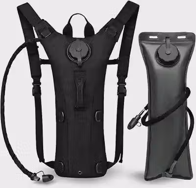 Mochila de Hidratação 3L com Reservatório de Água, Preta, 45cm