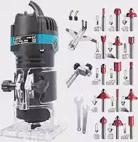 FINYQBET Tupia Laminadora Manual, 800W, 30000 RPM Com 15 Brocas (110V)