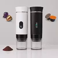 Cafeteira Portátil USB Elétrica p/Cápsulas e Café Moído - Digital