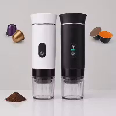 Cafeteira Portátil USB Elétrica p/Cápsulas e Café Moído - Digital