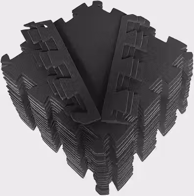 Kit 10 Tatames 50x50 20mm Econômico Preto
