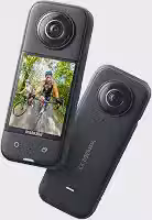 Câmera de Ação Insta360 X3, Impermeável, Sensores de 48 MP de 1/2 polegada, Vídeo HDR ativo 5,7K 360º, Foto de 72 MP, Lente Única 4K, Modo Me de 60 FPS, Estabilização, Streaming ao Vivo
