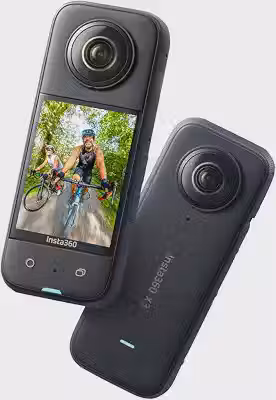 Câmera de Ação Insta360 X3, Impermeável, Sensores de 48 MP de 1/2 polegada, Vídeo HDR ativo 5,7K 360º, Foto de 72 MP, Lente Única 4K, Modo Me de 60 FPS, Estabilização, Streaming ao Vivo