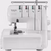 Máquina de Costura Overlock 2000 Elgin Doméstica Portátil Versátil Branco - 220V, Ferro